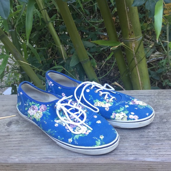 Blue floral vans Clearance